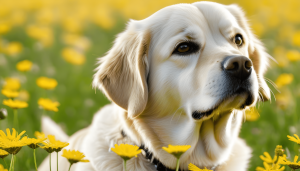 כלב אלרגיה פרחים